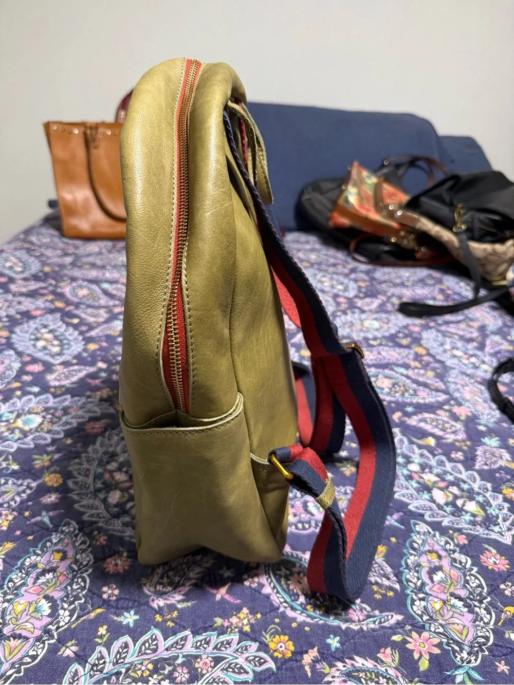 Margot olive green backpack